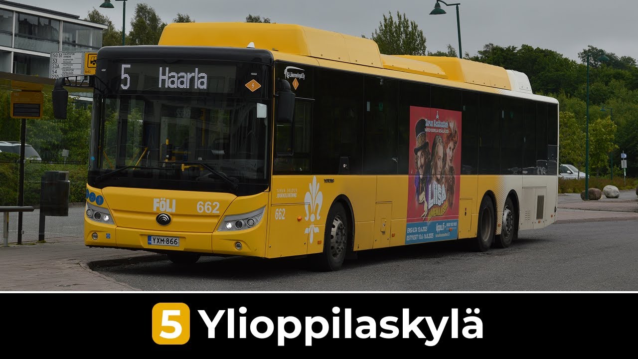Turku Föli Runkolinja 5: Haarla - Ylioppilaskylä (Nopeutettu) | Jalobus 662