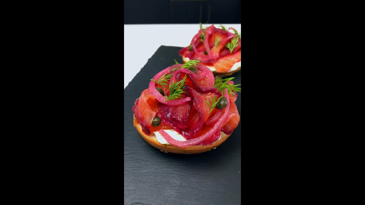 SALMON & CREAM CHEESE BAGEL #shorts