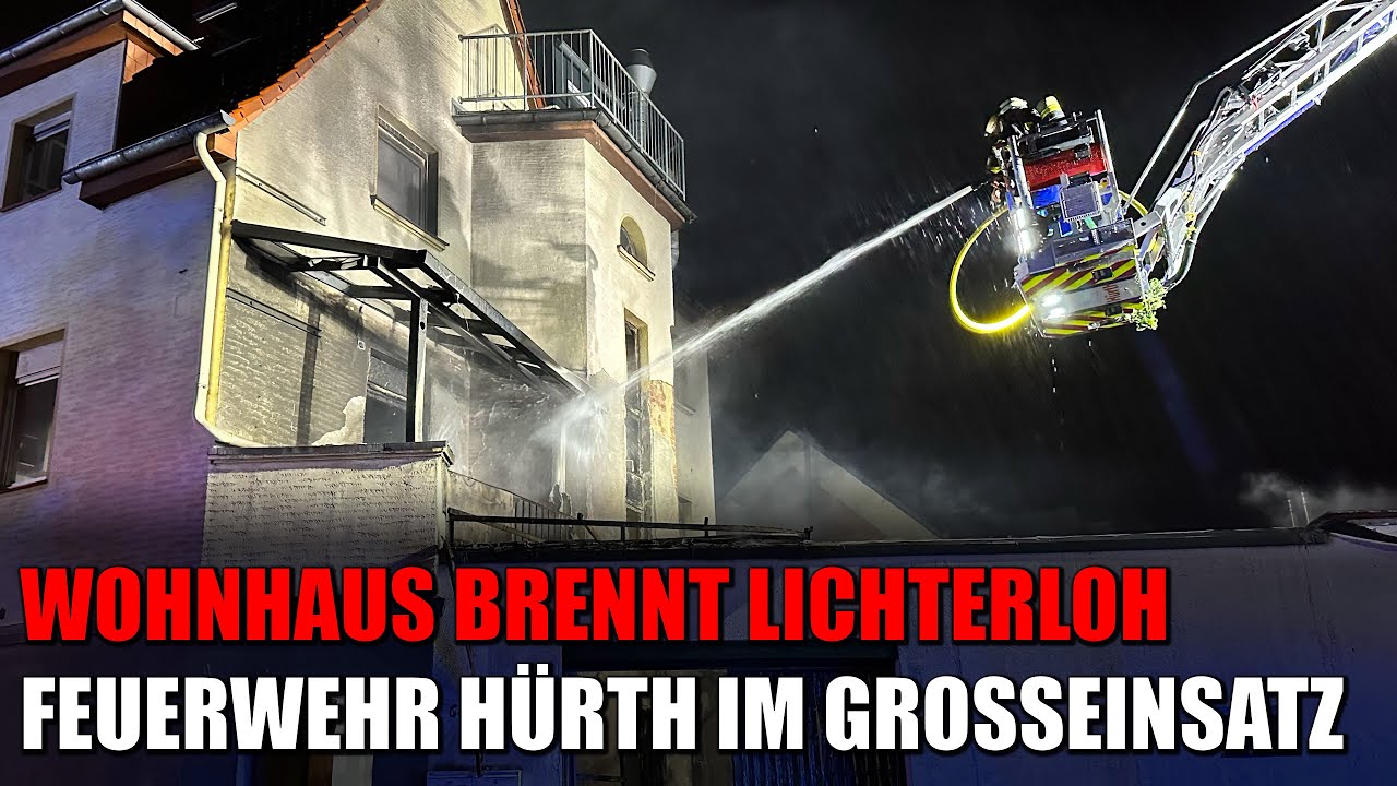 Wohnhaus brennt lichterloh in Hürth-Efferen | 14.06.2024