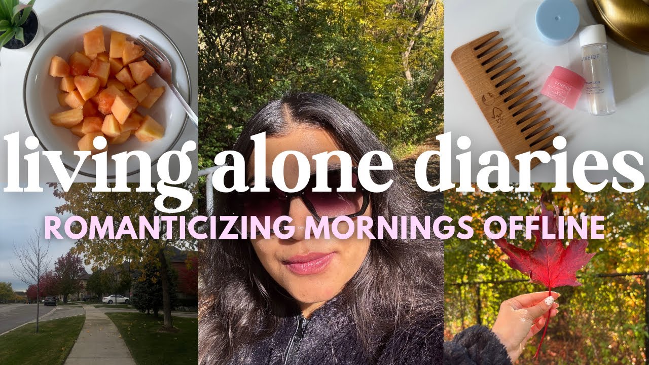 Morning routine without scrolling 💗 No phone routine I Skincare, breakfast, workout, and fall trail🍂
