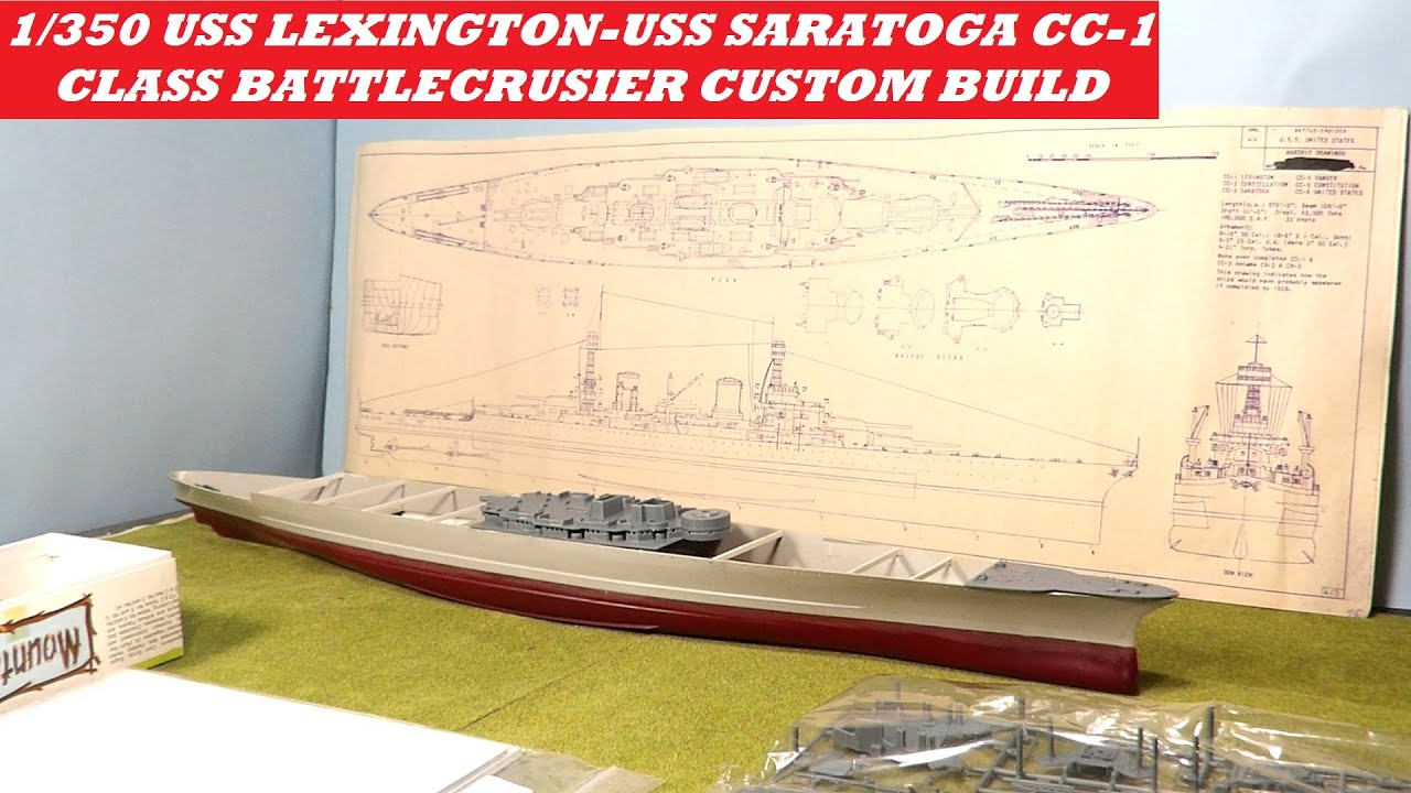 1/350 USS LEXINGTON - SARATOGA BATTLECRUSIER CUSTOM BUILD WHAT IF SERIES 1943-44 REFIT