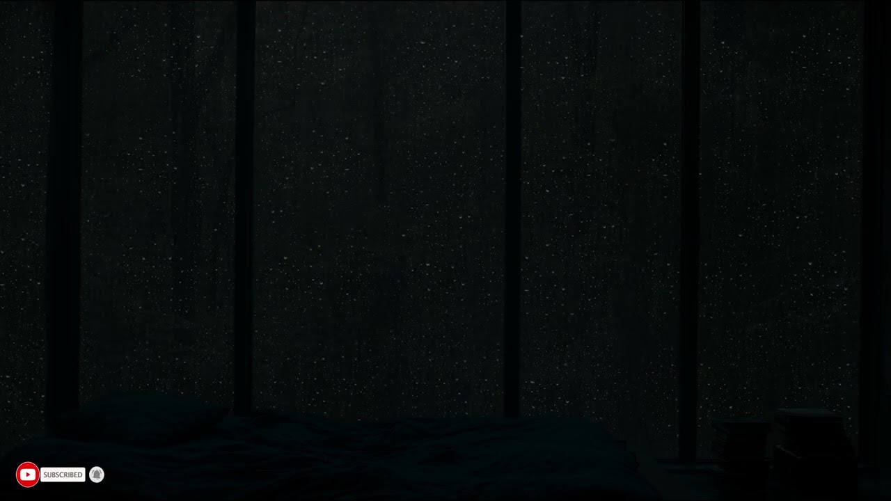 Lonely Night Rain Hitting The Window Of A Shadowy Room Perfect For Sleep And Deep Focus