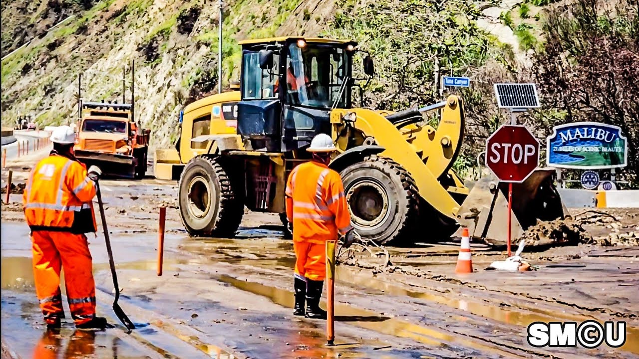 𝗠𝗔𝗟𝗜𝗕𝗨 𝗠𝗨𝗗𝗦𝗟𝗜𝗗𝗘 𝗖𝗟𝗢𝗦𝗨𝗥𝗘: Storm-Driven Slides Slam Pacific Coast Highway, Forcing Emergency Shutdown