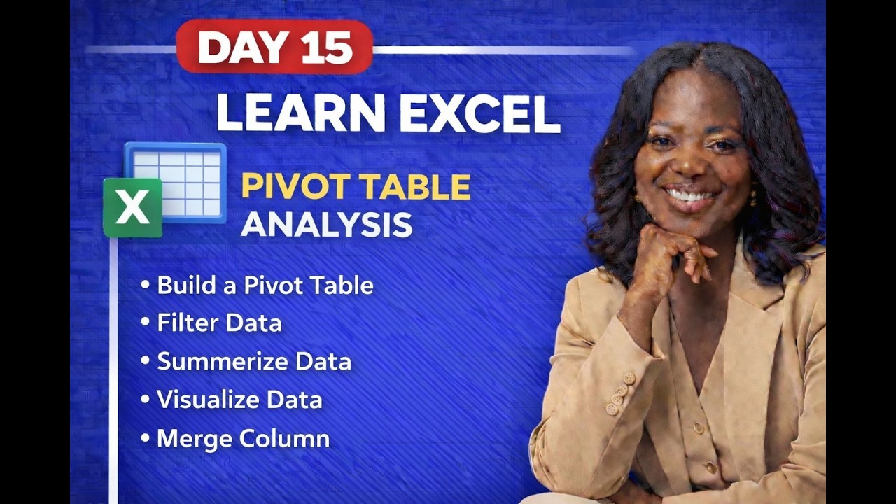 EXCEL MASTERY COURSE DAY 15: PIVOT TABLE ANALYSIS | QUICKLY SUMMARIZE & INSIGHT YOUR DATA