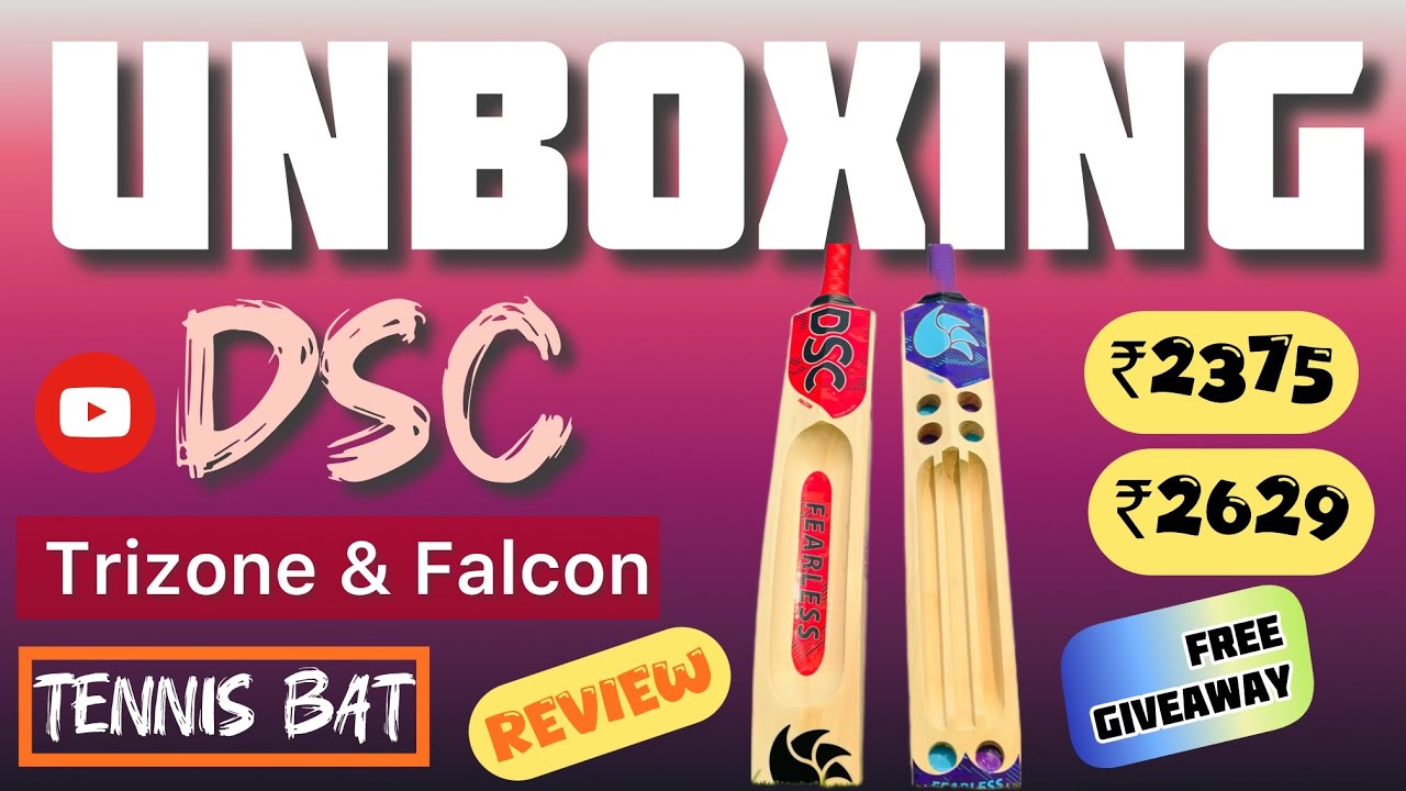 DSC Trizone & DSC Falcon Cricket Bat ॥ Unboxing/Review॥Performance Test ॥Hard Tennis॥FreeGiveaway
