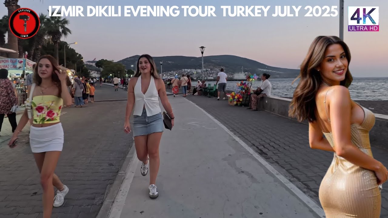 Izmir Dikili Beach Walk | İzmir Turkiye | August 1, 2025 [4K HD/60 fps]