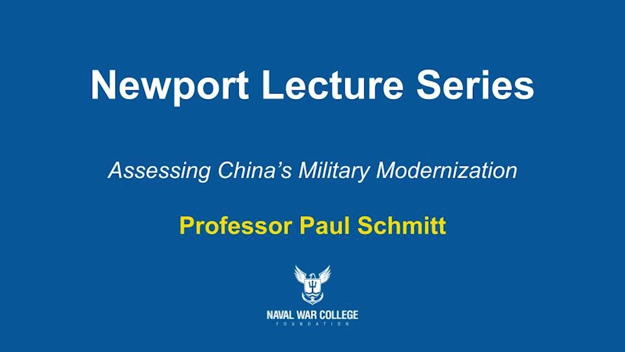 Newport Lecture Series with U.S. Naval War College Professor Paul Schmitt