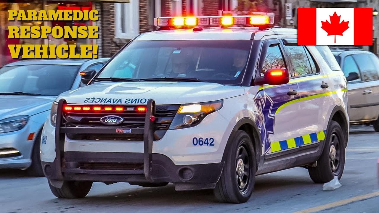 Montréal | Urgences-Santé EMS Advanced Life Support Unit & Ambulance Responding Lights & Siren