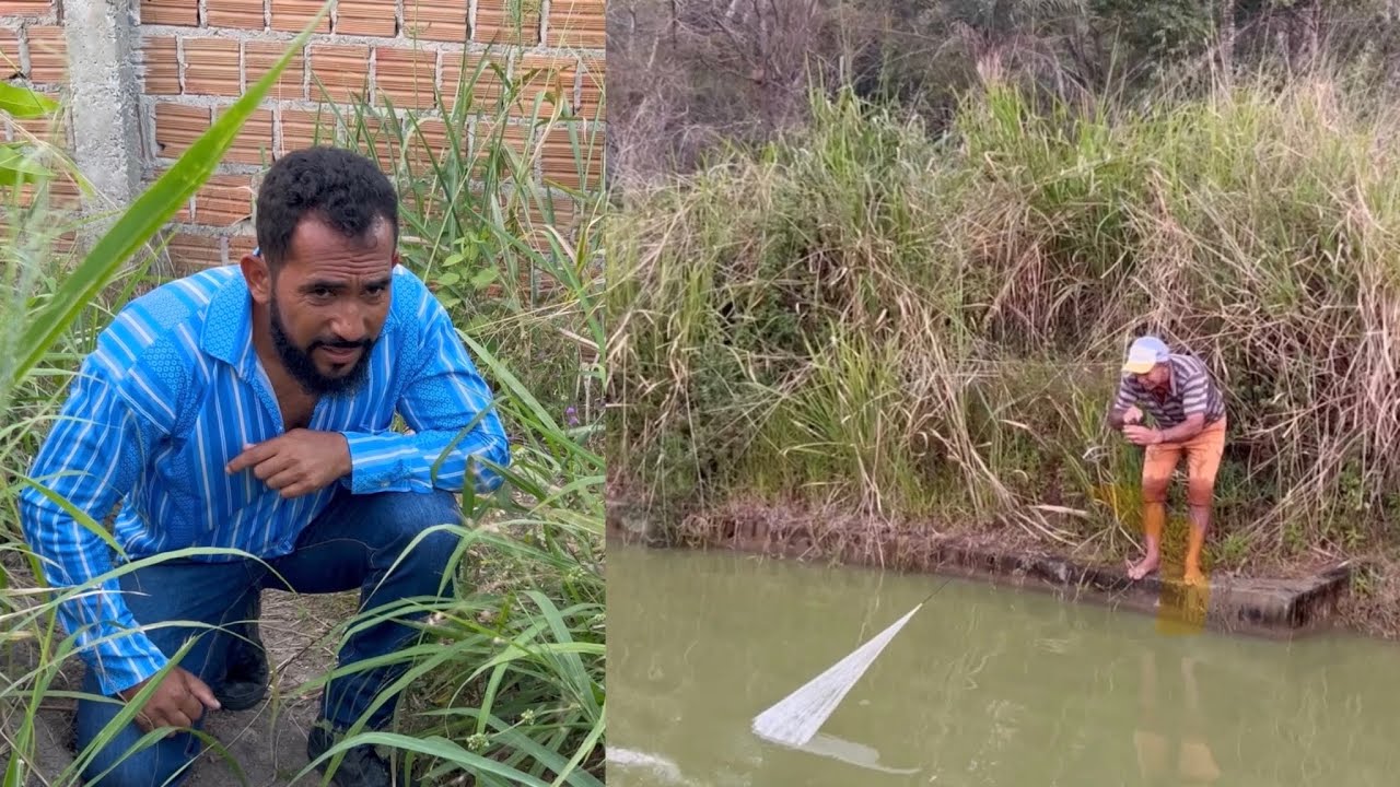 Seu Chico assusta seu Valder na pescaria
