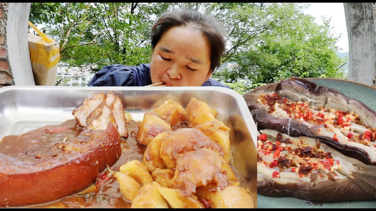 苗大姐五花肉茄子土豆，一锅炖，颜色通透，谁看了都想吃 【苗阿朵美食】