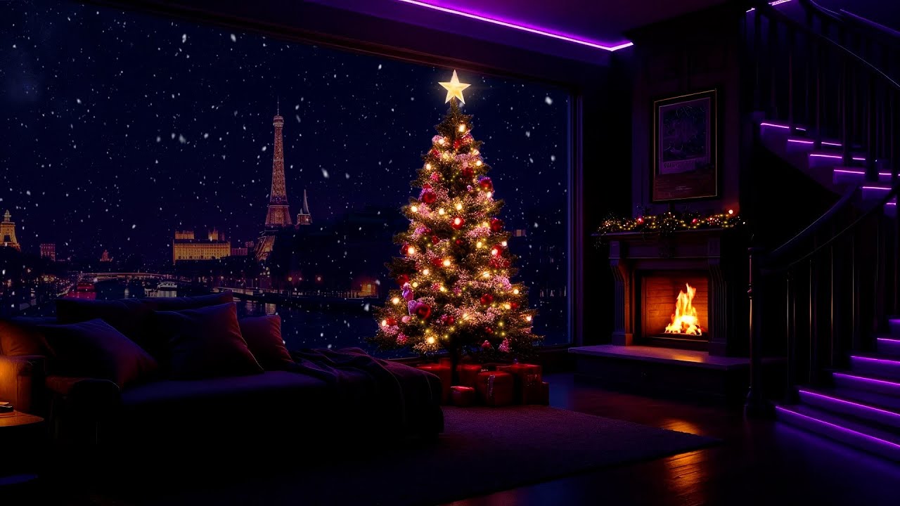Soft Piano Melodies for Stress Relief & Cozy Night Sleep 🎄 Christmas Relaxing Fireplace