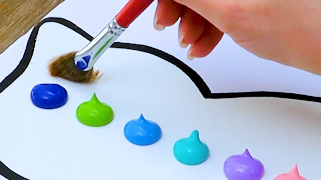 How to Paint Abstract Cat | Easy Art