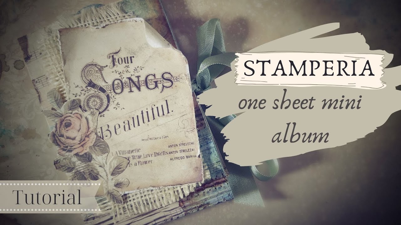 One Sheet Mini Album Tutorial #2|Stamperia papers|Marina Manioti