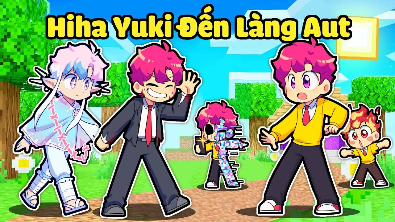 Hiha Yuki Được Hiha Alpha và H1h4 DẪN ĐẾN LÀNG HIHA AUT Trong Minecraft 🤩😍