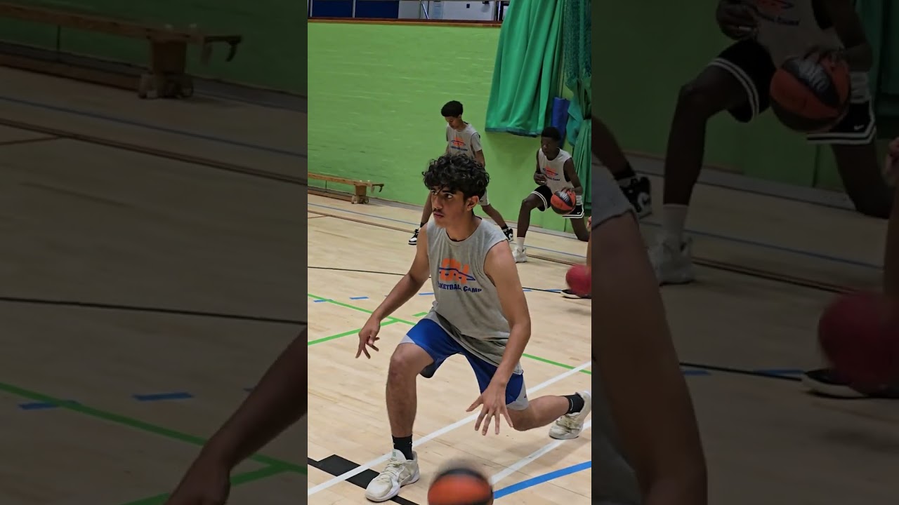 Oxford Hoops Summer Camp Great warm up with ball coach Leslie