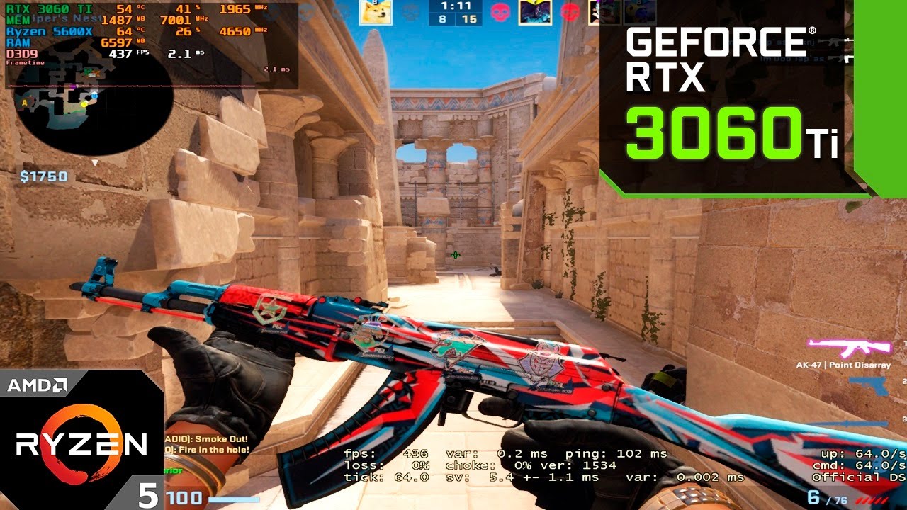 CS:GO : RTX 3060 Ti + Ryzen 5600X : Anubis