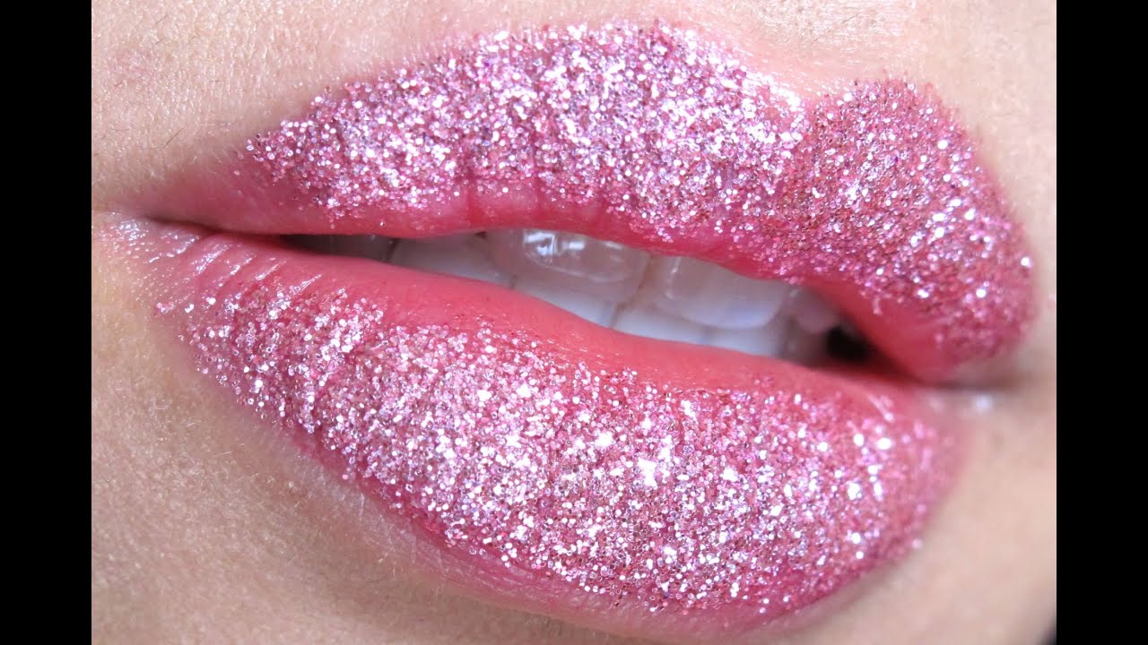 Pretty Pink Glitter Lips