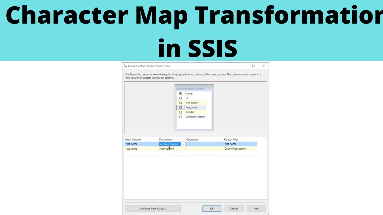 29 Character Map Transformation in SSIS