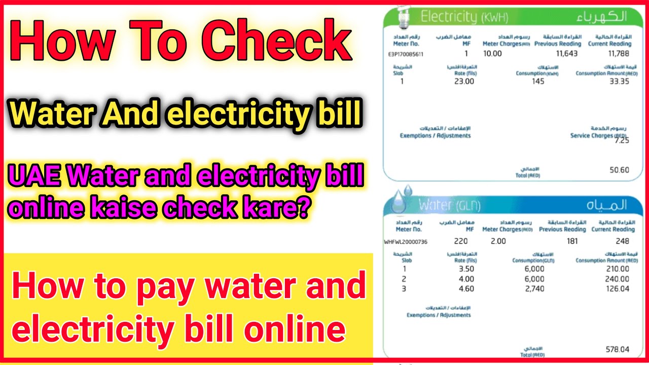 How to check electricity and water bill uae paani aur bijli bill online kaise check kare