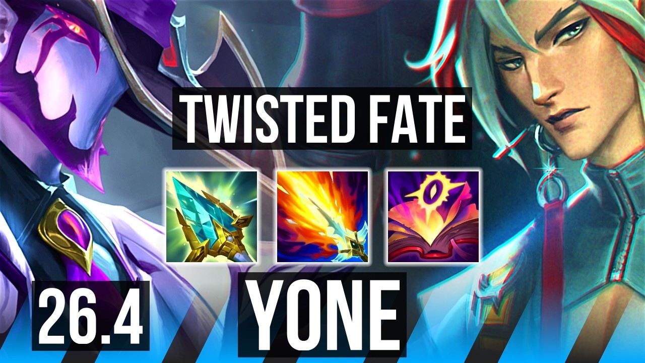 TWISTED FATE vs YONE (MID) | Good KDA: 13/1/15, 36K damage | KR Challenger | 26.4