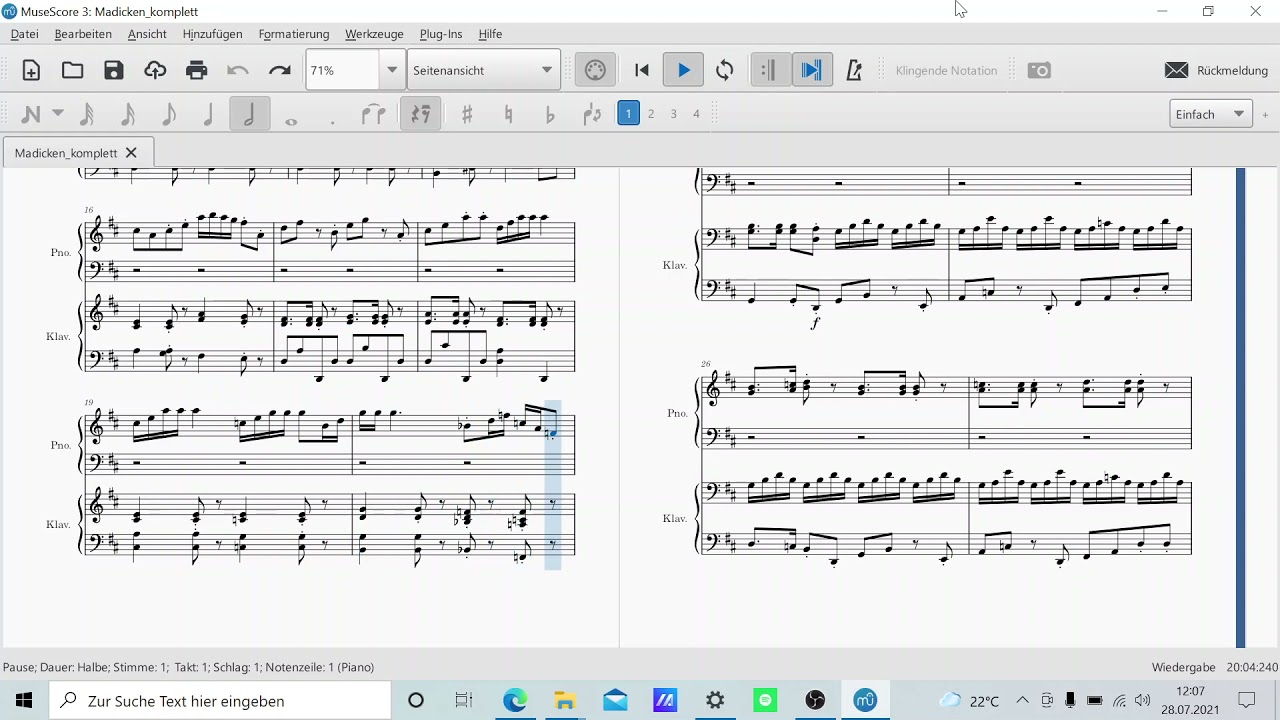 Madita/Madicken - Pilutta Visan for piano, four hands