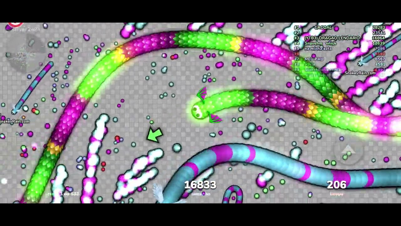 Slither.io Mobile (YTB3) DRAGÃO LENDÁRIO INDO NA BOTA DO CONTROLADOR DE BOTS 🐛 #snakeyrain 