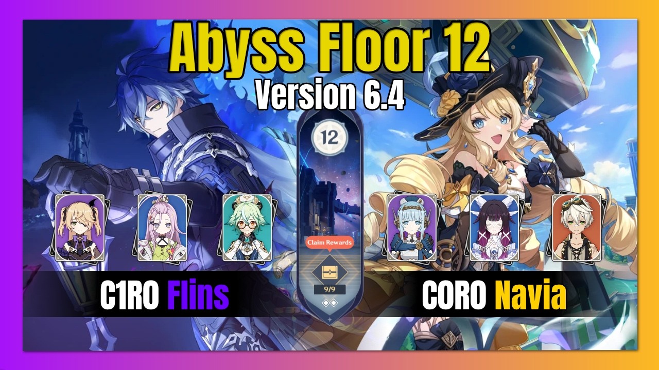 SHILLED ABYSS FLOOR 12 Version 6.4 (Flins C1R0 & Navia C0R0) Genshin Impact