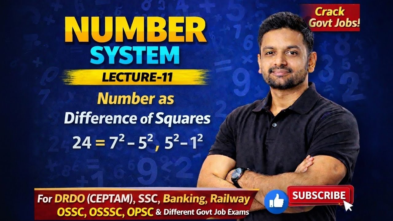 Number System Lecture 11 | Number as difference of squares