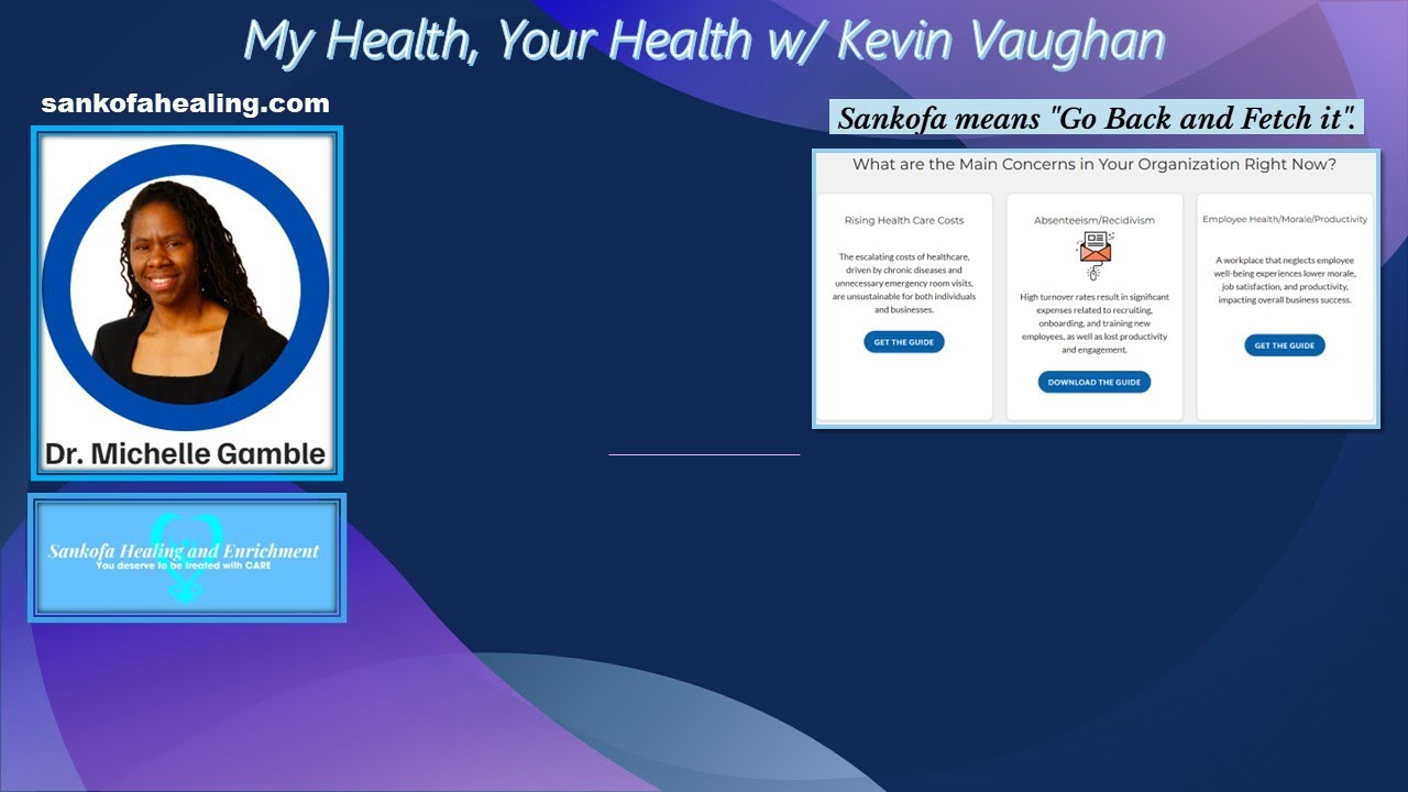 DR. MICHELLE GAMBLE, DN is an author, educator, mentor, and speaker on My Heath, Your Health!!