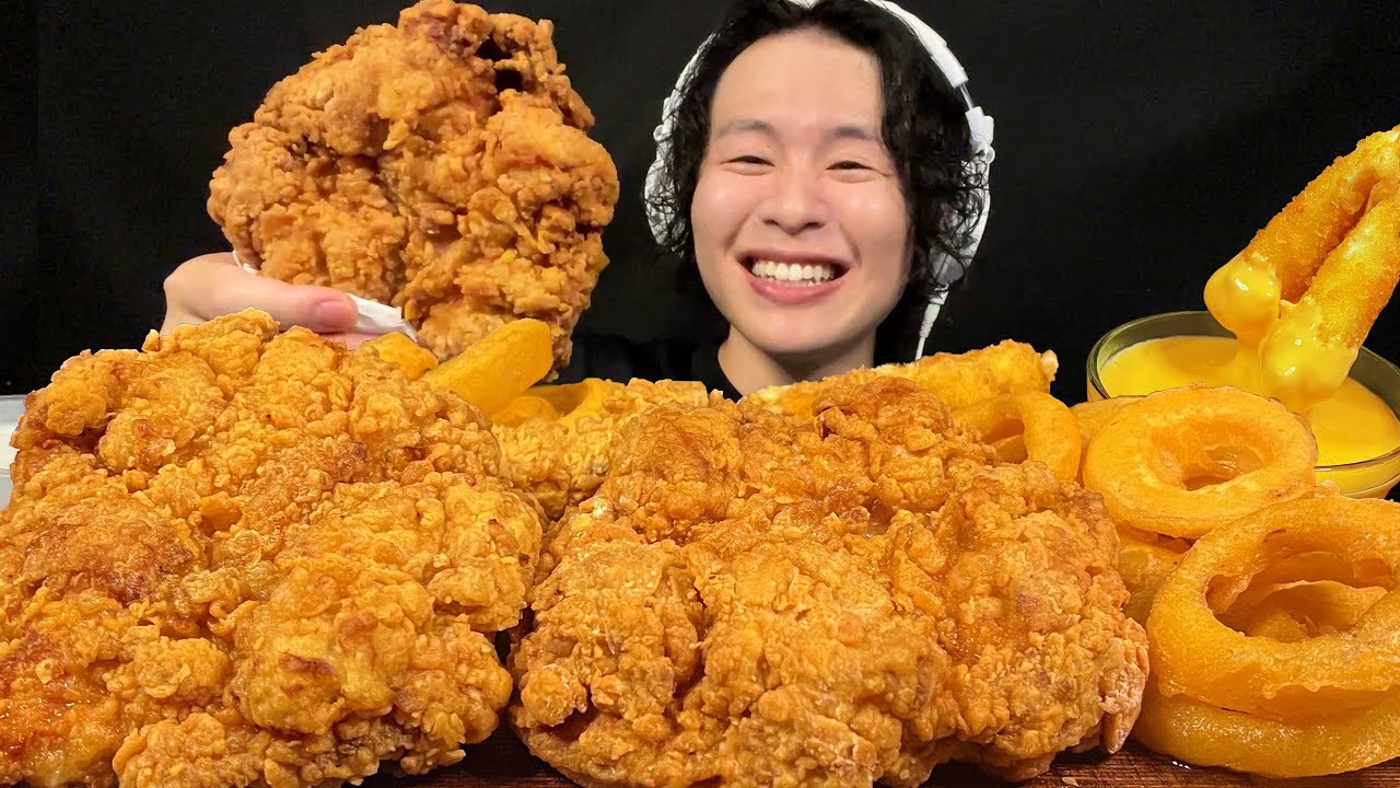 ASMR でかフライドチキン‼️【咀嚼音/mukbang/Eating Sounds】