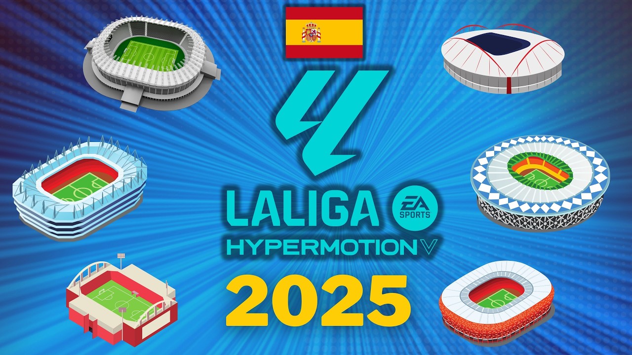 СТАДИОНЫ LALIGA HYPERMOTION ⚽2024-2025 🇪🇸 ИСПАНИЯ 🇪🇸 ❤️💛❤️La Liga 2 Segunda División