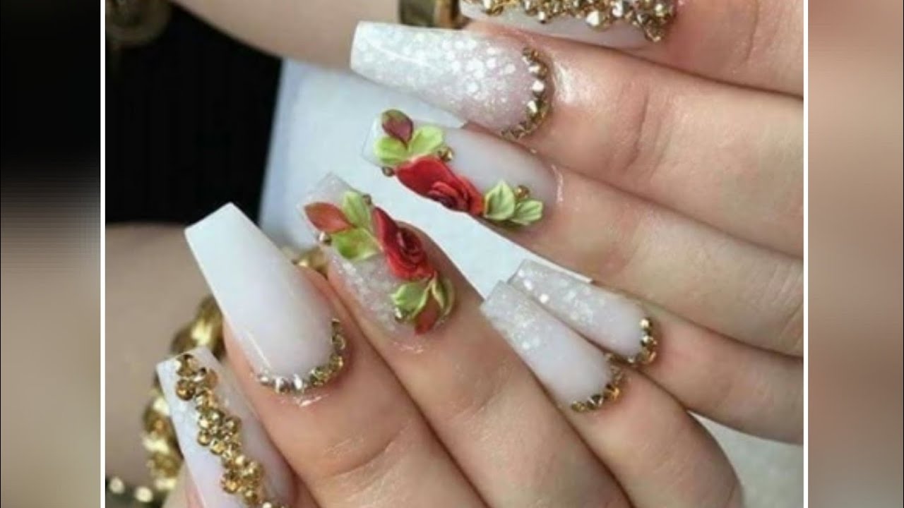 UÑAS ACRILICAS  DE SALÓN CON 3D  /RECREANDO DISEÑO DE INSTAGRAM