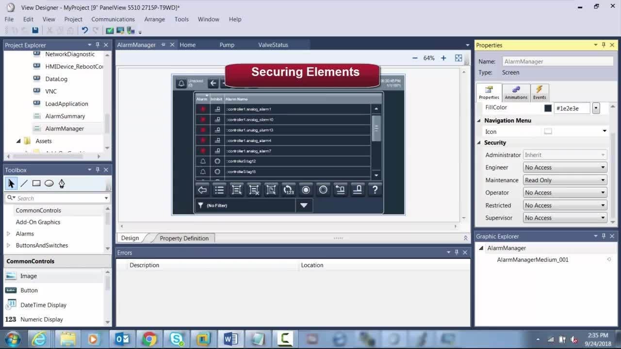 Studio 5000 View Designer and PanelView 5000: Intro Lab - 10 - Using Security