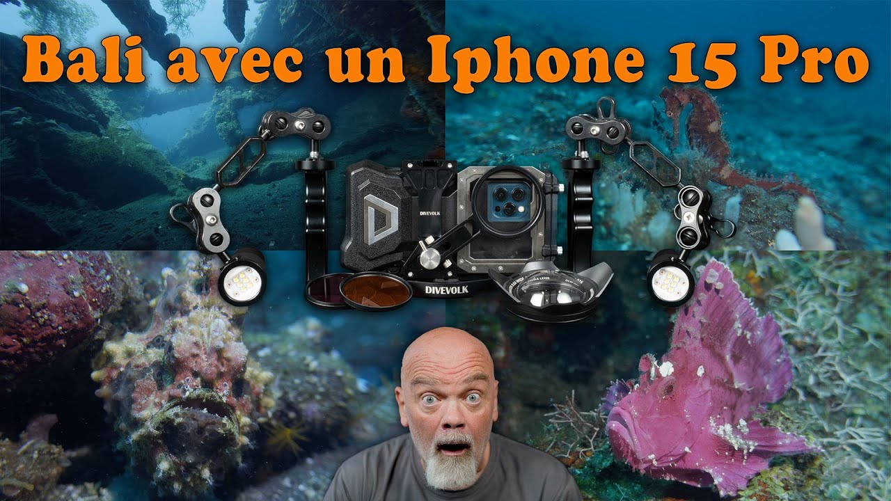 Je filme sous l'eau à Bali avec un Iphone 15 Pro