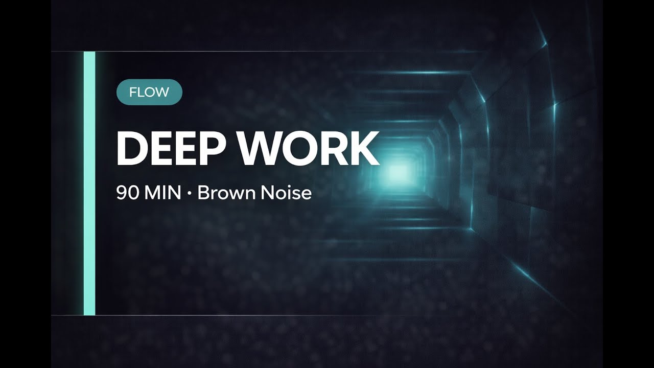 90-Min Deep Work (16Hz→14Hz) | Brown Noise Focus Session