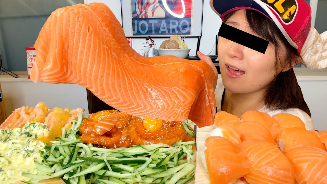 【爆食】魚の脂は健康だと聞いたので、サーモン1kg食べる新卒一年目の女【酒村いっも、】