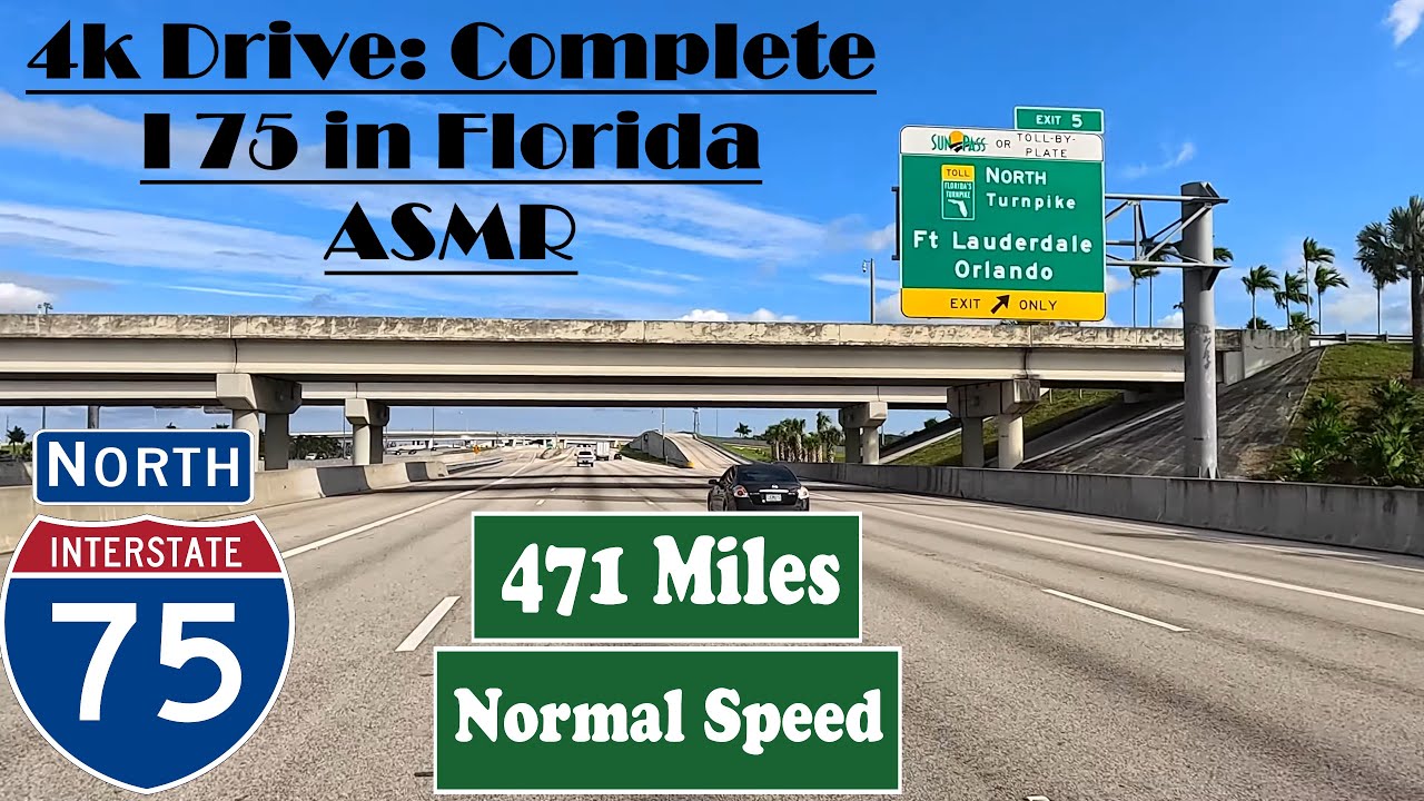 4k Drive: Complete I 75 in Florida ASMR .  471 Miles.  Interstate 75 North