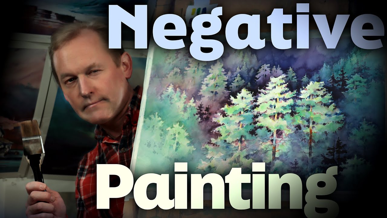Negative Painting in Watercolor - Painting Evergreen Trees in Watercolor Using Negative Painting