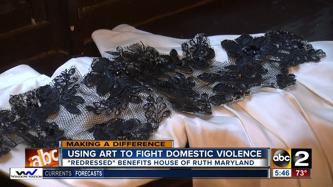 Art show using repurposed wedding dresses to raise money for House of Ruth Maryland
