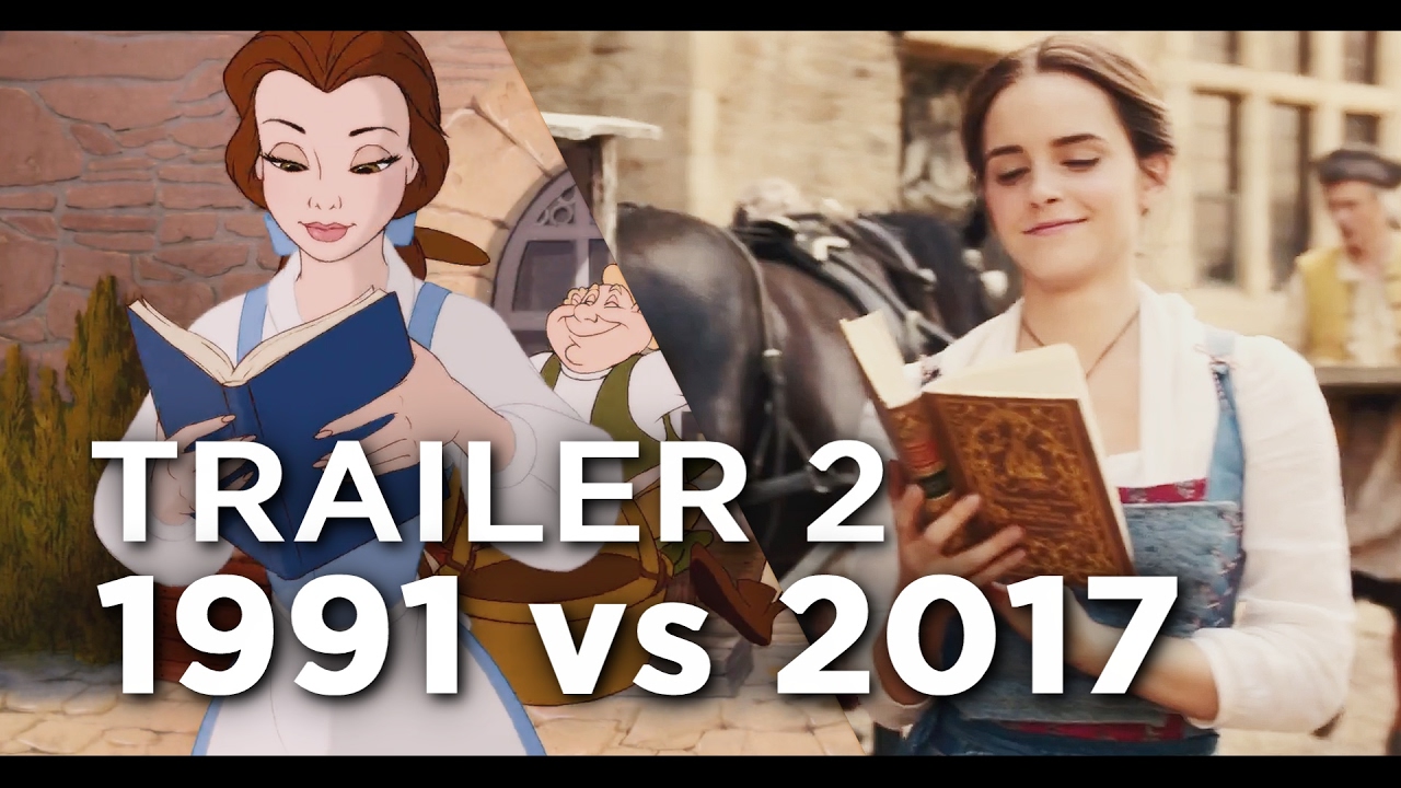 Beauty and the Beast Trailer 2 - 1991 vs 2017 Comparison/Side by Side