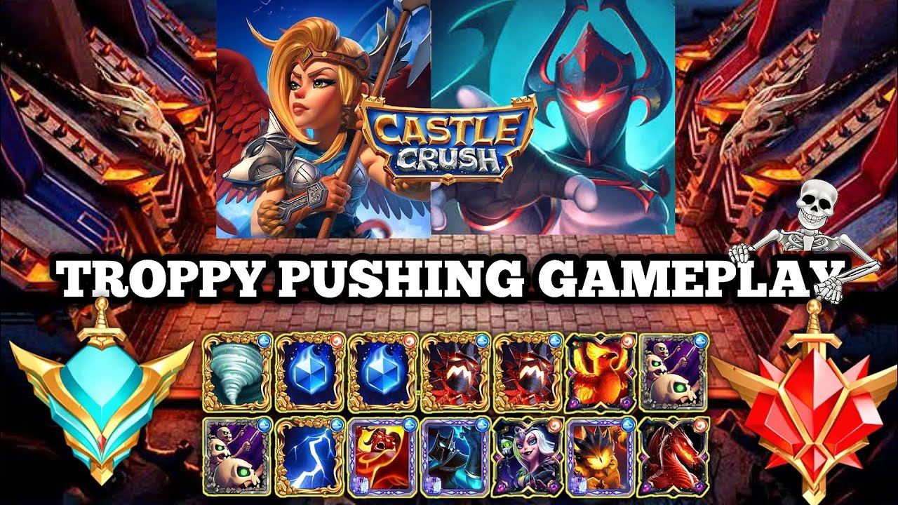 TROPPY PUSHING GAMEPLAY 🏆😍 Castle Crush ⚔️🔥