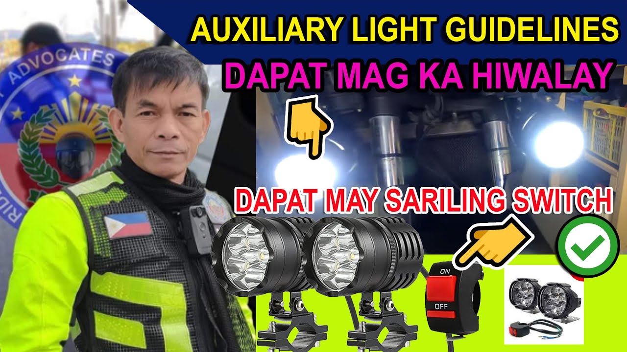 mga patnubay sa pagkakabit ng mga auxiliary lights sa motorsiklo sa mga patnubay ni Col. Bosita