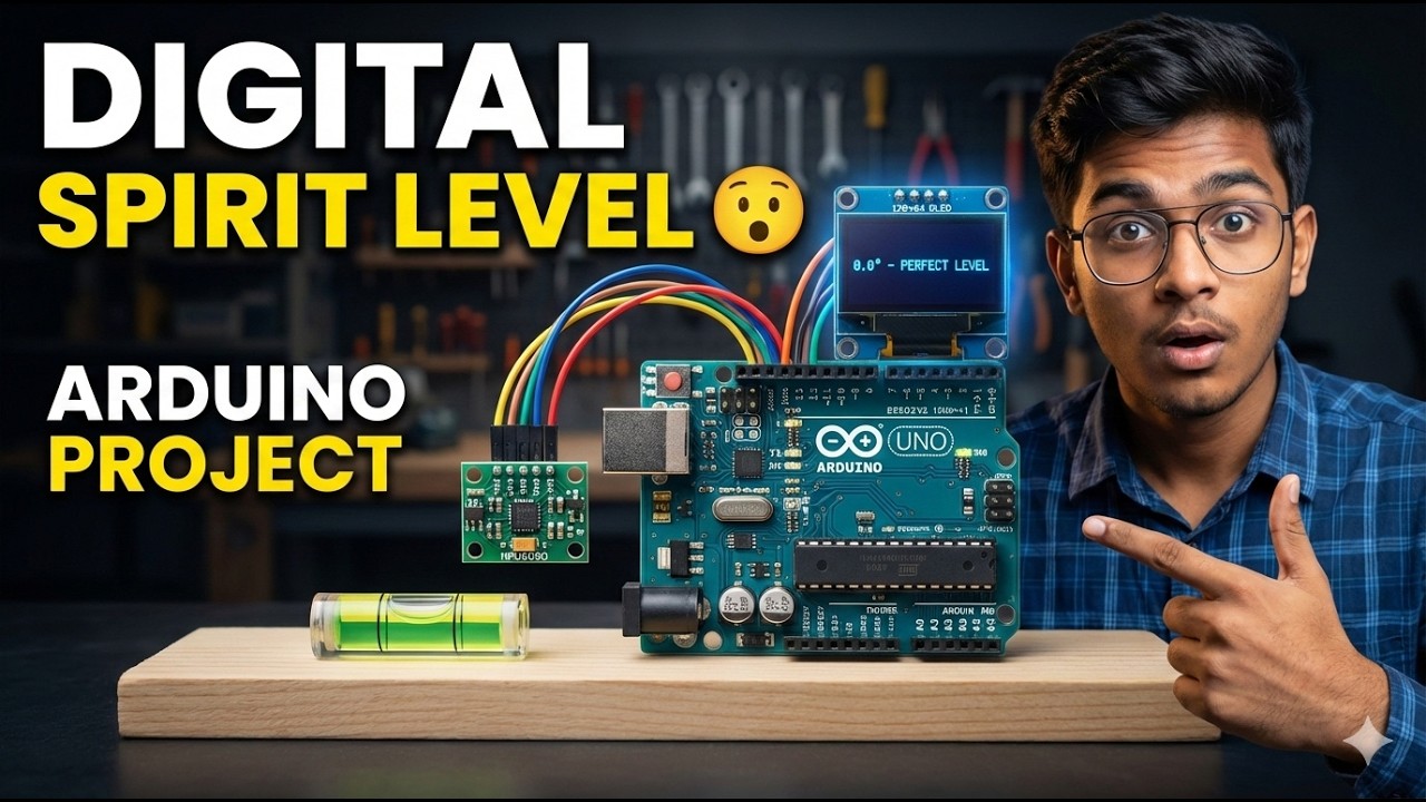 DIY Digital Level Meter Using Arduino and Accelerometer | School College Project
