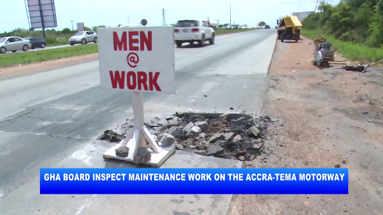 GHANA HIGHWAY AUTHORITY BOARD INSPECT MAINTENANCE WORK ON ACCRA TEMA MOTORWAY_AKM