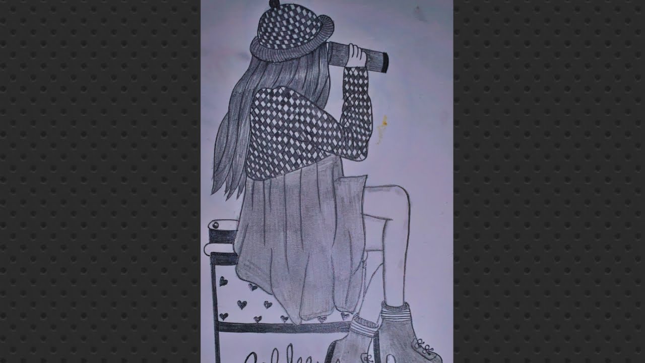 How to draw a girl sit with coffee ☕ Cup sketch.....draw a cup and girl drawing step by step...