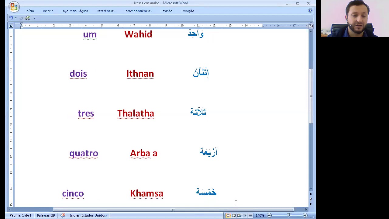 os numeros em arabe do 0 a 10