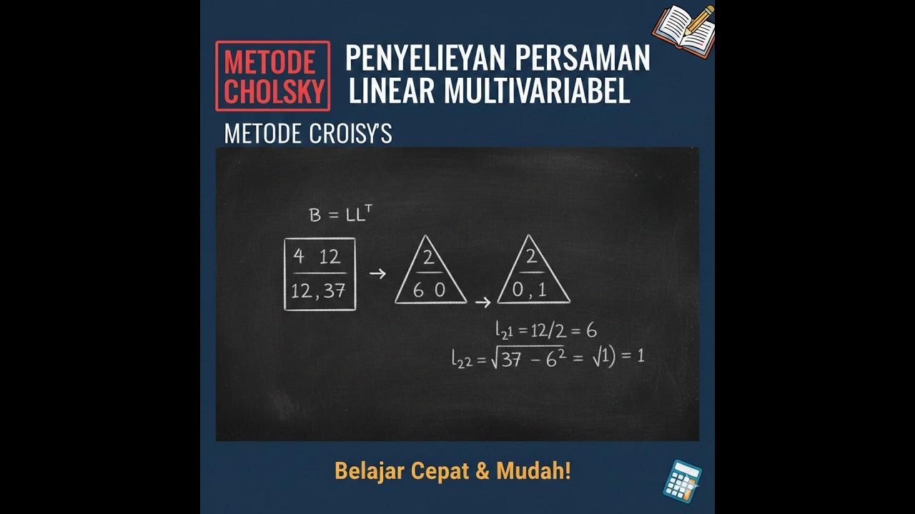 Penyelesaian persamaan linier multivariabel Metode Cholesky (Part 3)