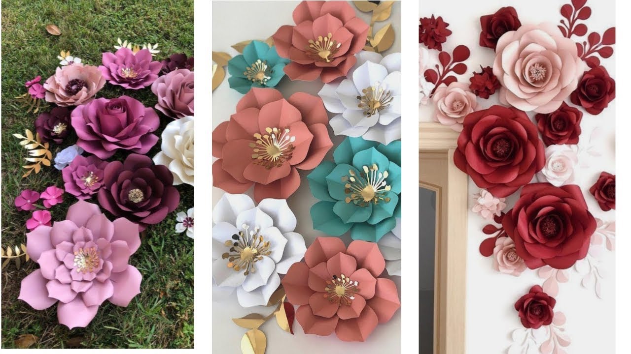 DIY | How to make giant paper flowers? Paper flowers for home decoration | Colorful paper roses