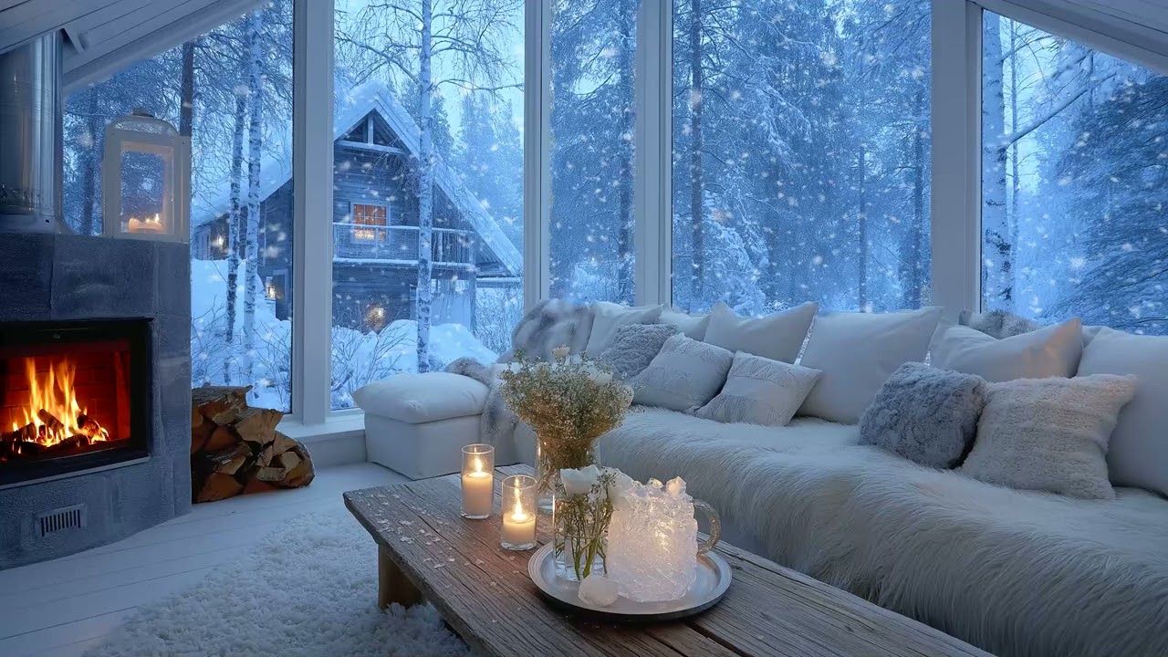 🎹✨ Falling Snow Dream Piano | 5 Hours Floral White Lounge Gentle Piano Mood for Healing Study Focus
