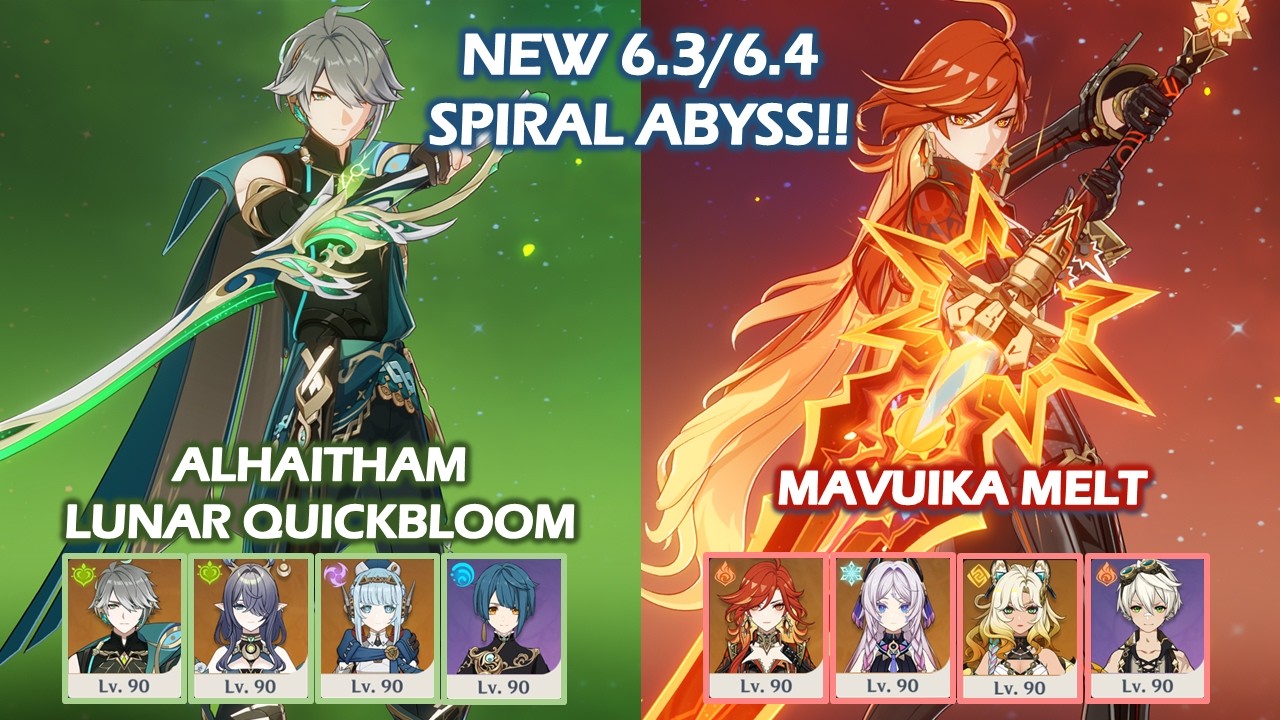 NEW 6.3 6.4 Spiral Abyss!! | Alhaitham Lunar Quickbloom & Mavuika Melt | Genshin Impact